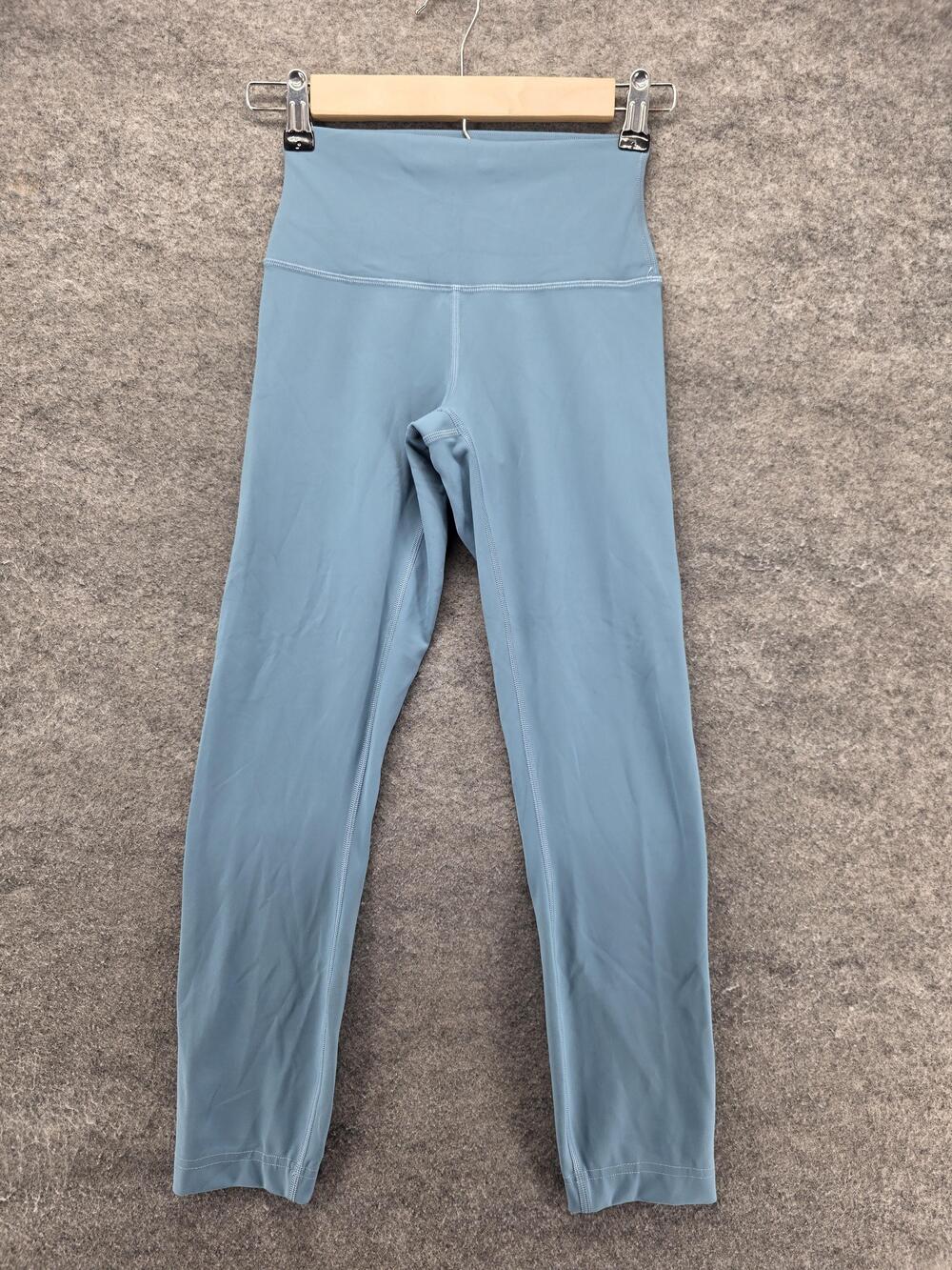 Lululemon Pants Leggings Womens 4 Blue High Rise Ankle Yoga Nylon Spandex